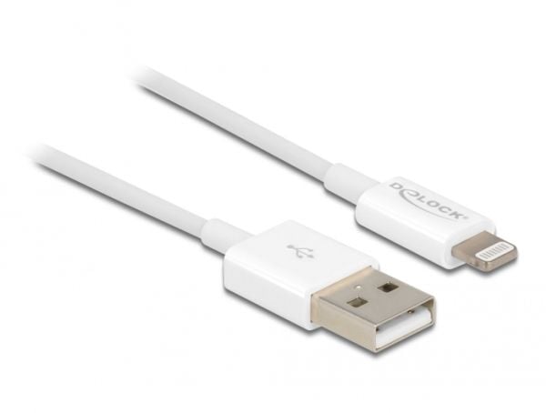 DeLOCK 83001, 0,15 m, USB A, Micro-USB B/Lightning/Apple 30-pin, Uros, Uros, Valkoinen