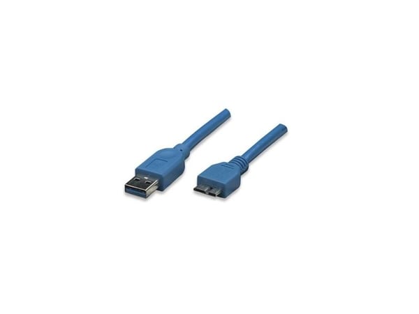 TECHly - USB-kabel - Micro-USB typ B (hane) till USB typ A (hane) - USB 3.0 - 1 m - formpressad - blå