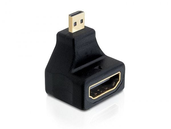 DeLOCK - HDMI-sovitin - micro HDMI (uros) HDMI (naaras) - 90° liitin
