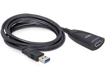 Delock USB-kaapeli - USB forlængerkabel - USB Type A (han) til USB Type A (hun) - USB 3.0 - 5 m - aktiivinen
