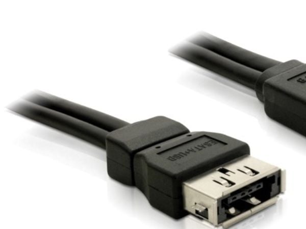 Delock Power Over eSATA cable - Power Over eSATA-kabel - Serial ATA 150/300 - 11 pin USB/eSATA (5 V) (hann) til 11 pin USB/eSATA (5 V) (hunn) - 1 m...