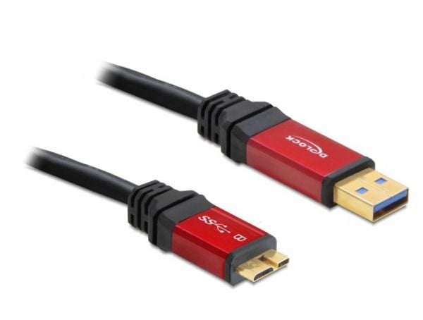 Delock Premium - USB-kabel - USB-type A (hann) til Micro-USB Type B (hann) - USB 3.0 - 2 m - svart