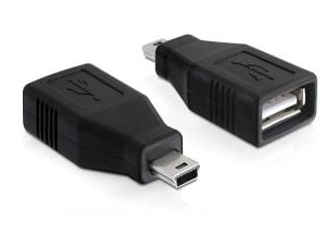 DeLOCK 65277, mini USB, USB 2.0-A, Musta