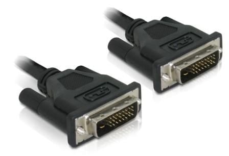 Delock - DVI-kabel - dobbeltlenke - DVI-D (hann) til DVI-D (hann) - 50 cm