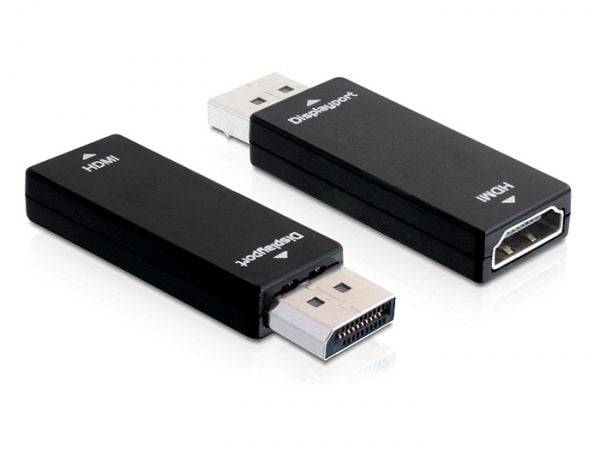 Delock - HDMI-adapter - DisplayPort hann til HDMI hunn - svart