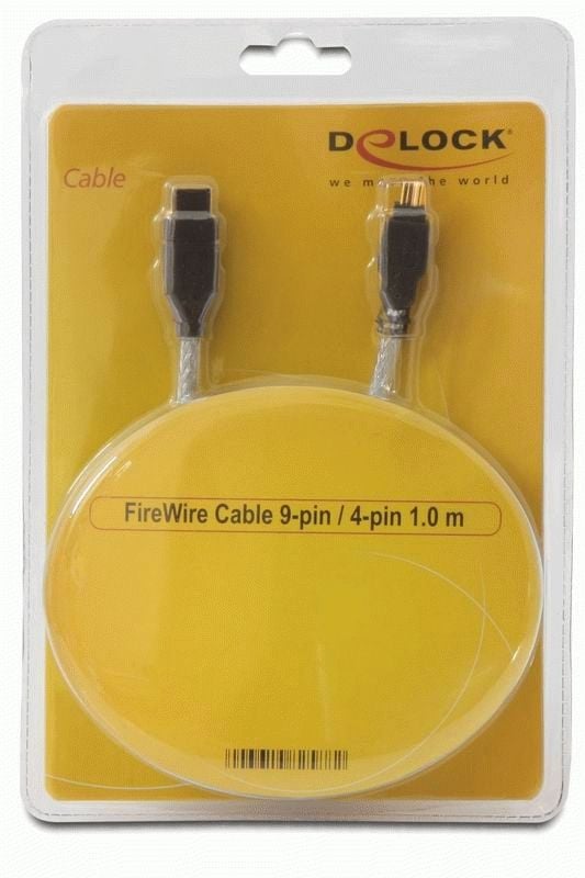 Delock - IEEE 1394-kabel - FireWire 800 (hann) til 4 pin FireWire (hann) - 1 m