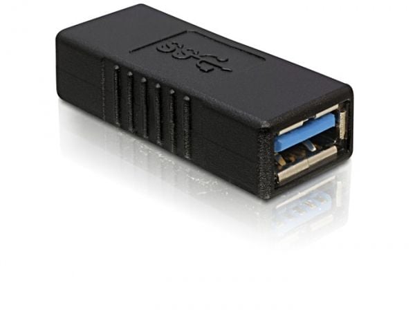 DeLOCK USB 3.0-A Adapter, USB-A, USB-A, Musta