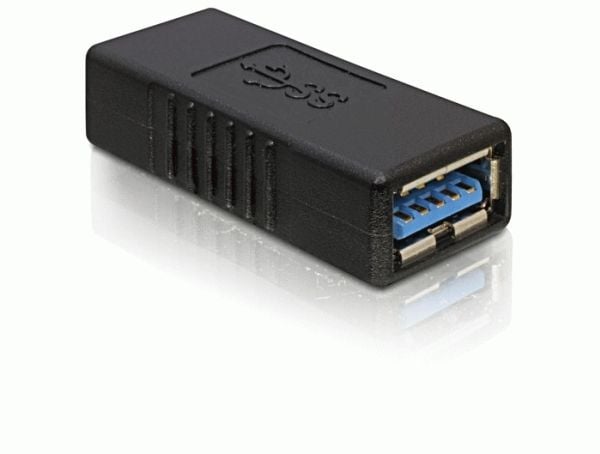 DeLOCK USB 3.0-A Adapter, USB-A, USB-A, Musta