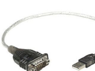 Manhattan 205153, Svart, Gjennomsiktig, 0,45 m, USB A, Serial/COM/RS232/DB9, Hankjønn, Hankjønn