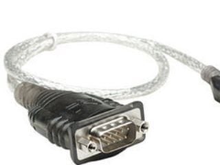 Manhattan 205153, Svart, Gjennomsiktig, 0,45 m, USB A, Serial/COM/RS232/DB9, Hankjønn, Hankjønn