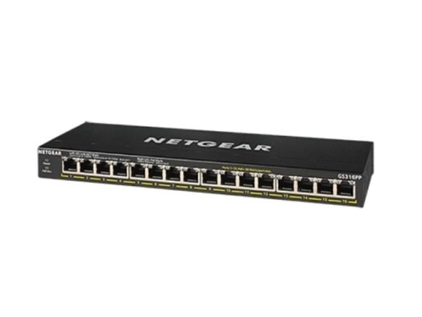 NETGEAR GS316PP - Switch - ikke-styrt - 16 x 10/100/1000 (PoE+) - stasjonær, veggmonterbar - PoE+ (183 W)