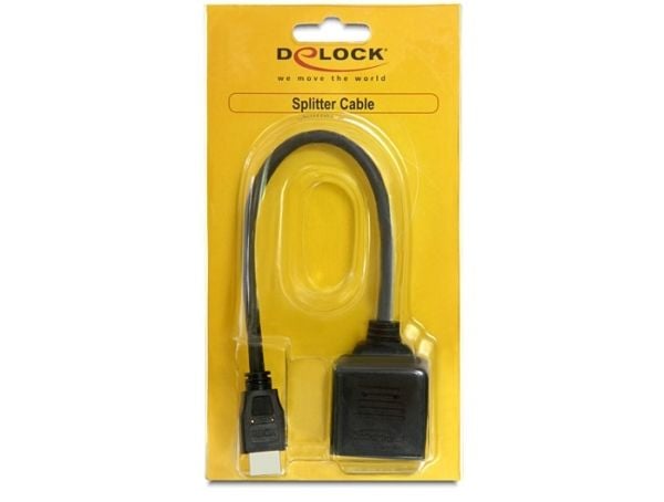 Delock Adapter HDMI High Speed with Ethernet - Video/lyd-splitter - 2 x HDMI - stasjonær