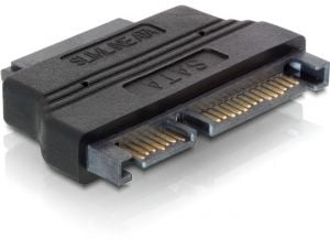 DeLOCK adapter SATA+ström(15+7) - Slim SATA+ström(7+6), ha-ho, svart