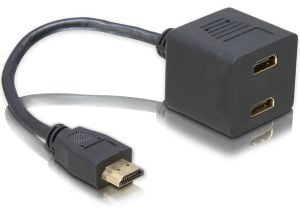 Delock - HDMI-adapter - HDMI hann til HDMI hunn - 20 cm