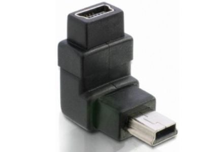 DeLOCK Adapter USB-B mini, USB-B mini 5-pin, USB-B mini 5-pin, Musta