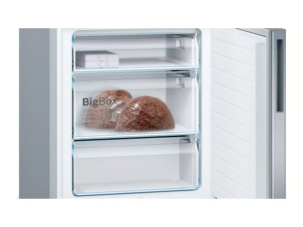 Bosch Serie | 6 KGE49AICA - Kjøleskap/fryser - bunnfryser - bredde: 70 cm - dybde: 65 cm - høyde: 201 cm - 419 liter - Klasse C - rustfritt stål