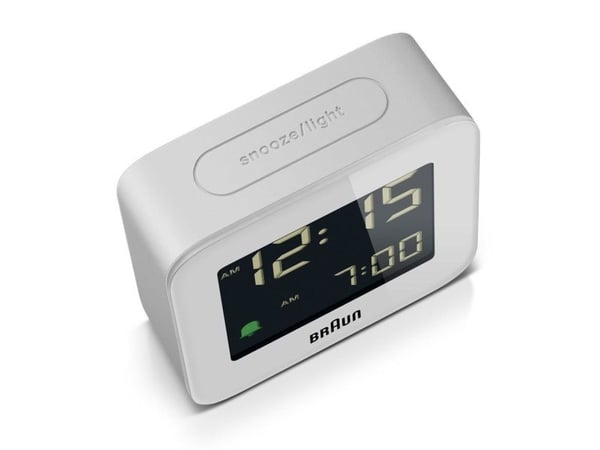 Braun BC08, Digital vekkerklokke, firkant, Hvit, 12/24h, LCD, Batteri
