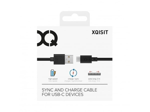 Xqisit 31298, 3 m, USB A, USB C, USB 2.0, Lajittelu