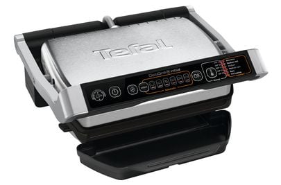Tefal OptiGrill+ GC706D34 - Grill - elektrisk - 600 kvadratcentimeter - rustfritt stål / svart