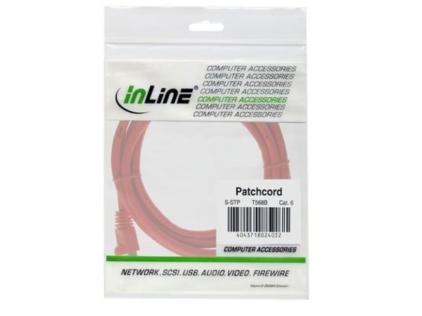 InLine - Patch-kaapeli - RJ-45 (M) - RJ-45 (M) - 7,5 m - S-STP/PIMF - (Kategorie 6a) - Rot - halogeenivapaa (76807R)