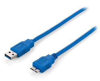 Equip 128291, 1 m, USB A, USB B, USB 3.2 Gen 1 (3.1 Gen 1), Hanstik/Hanstik, Blå