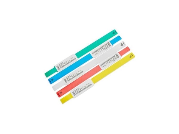 Zebra Z-Band UltraSoft - Syntetisk - permanet gummi-adhesiv - blå - 25 x 152 mm 1800 stk (6 rull(er) x 300) armbånd for spedbarn