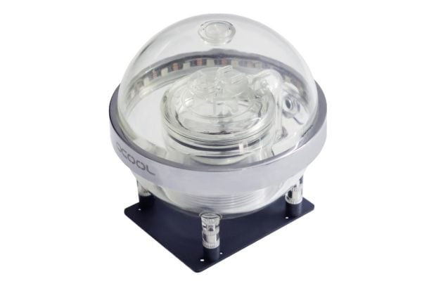 Alphacool 15362, Pumpe og reservoar, Acetal, Messing, Nylon, Kromfarget, Gjennomsiktig, 128 mm, 117,5 mm, 128 mm