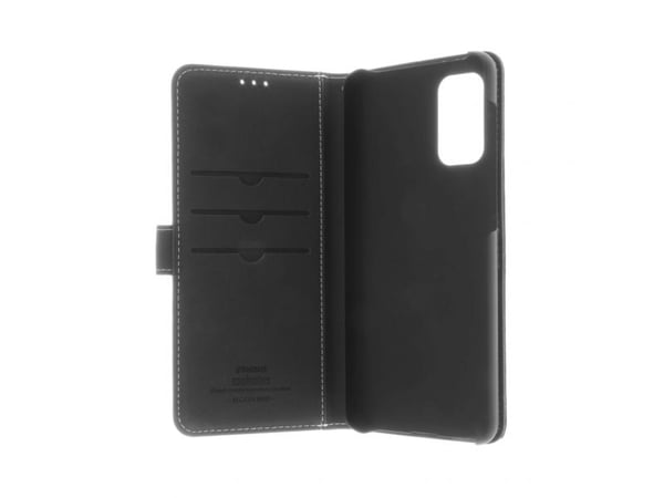 Insmat Flip Case - Lommebok for mobiltelefon - ekte skinn, termoplast-polyuretan (TPU) - svart - for Samsung Galaxy A52