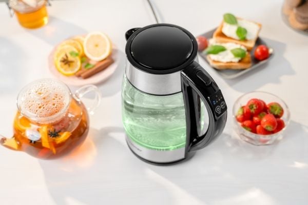 Zelmer ZCK8026, 1,7 L, 2200 W, Svart, Transparent, Glass, Rustfritt stål, Justerbar termostat, Vannmåler