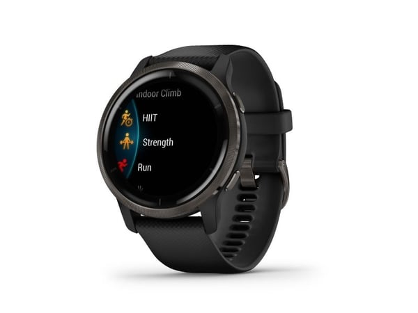 Garmin Venu 2 - 45 mm - svart - sportsur med bånd - silikon - svart - håndleddstørrelse: 135-200 mm - display 1.3" - Bluetooth, Wi-Fi, ANT+ - 49 g