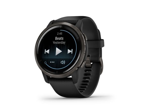 Garmin Venu 2 - 45 mm - svart - sportsur med bånd - silikon - svart - håndleddstørrelse: 135-200 mm - display 1.3" - Bluetooth, Wi-Fi, ANT+ - 49 g