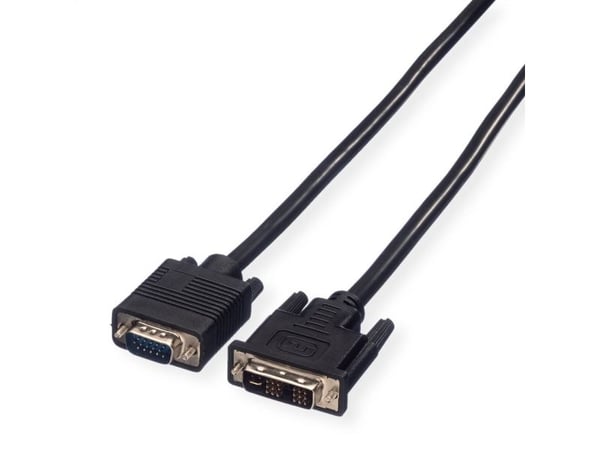 Value 11.99.5430, 3 m, DVI, VGA (D-Sub), Hankjønn, Hankjønn, Rett