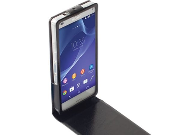 Krusell Kalmar WalletCase MfX - Lommebok for mobiltelefon - lær - svart - for Sony XPERIA Z3 Compact