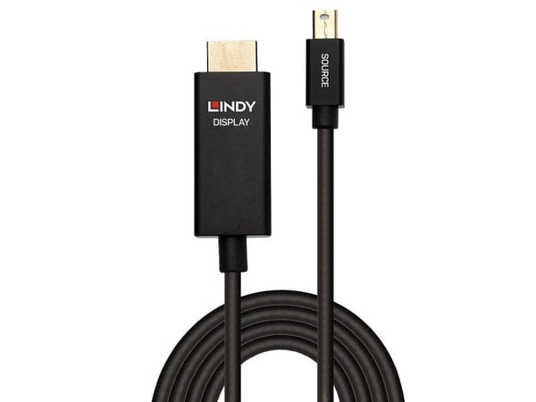 Lindy 40920, 0,5 m, Mini DisplayPort, HDMI, Hankjønn, Hankjønn, Rett