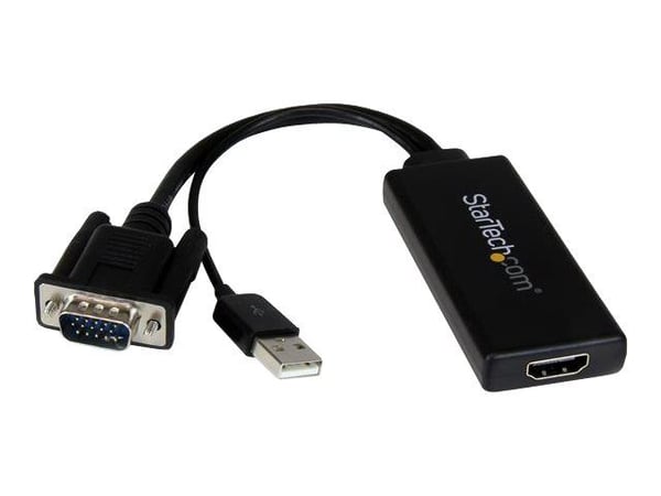 StarTech.com VGA2HDU, 1920 x 1080 pikseliä, Musta, Micro Silicon - MS9282, Aktiivinen videomuunnin, 0 - 60 °C, -10 - 70 °C