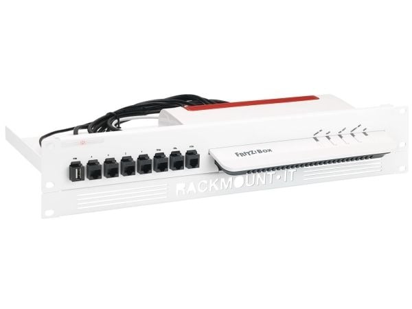Rackmount.IT - Monteringssett for nettverksenhet - rackmonterbar - RAL 9003, hvit - 1.3U - 19" - for AVM FRITZ!Box 6660 Cable, 6890 LTE, 7590