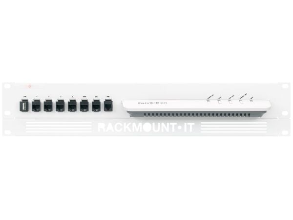 Rackmount.IT - Monteringssett for nettverksenhet - rackmonterbar - RAL 9003, hvit - 1.3U - 19" - for AVM FRITZ!Box 6660 Cable, 6890 LTE, 7590
