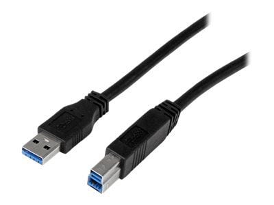 StarTech 1m 3 ft Certified SuperSpeed USB 3.0 A to B Cable Cord - USB 3 Cable - 1x USB 3.0 A (M), 1x USB 3.0 B (M) - 1 meter, Black (USB3CAB1M) - U...