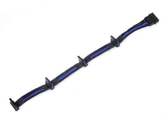 SilverStone PP07 - Virran jatkokaapeli - 4-PIN sisäinen virta (uros) SATA-virtaan (naaras) - 30 cm - musta/sininen