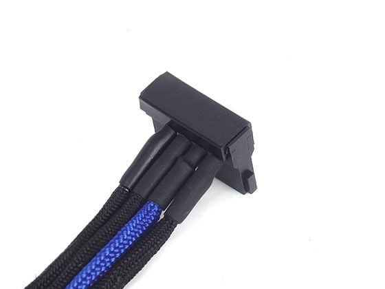 SilverStone PP07 - Virran jatkokaapeli - 4-PIN sisäinen virta (uros) SATA-virtaan (naaras) - 30 cm - musta/sininen