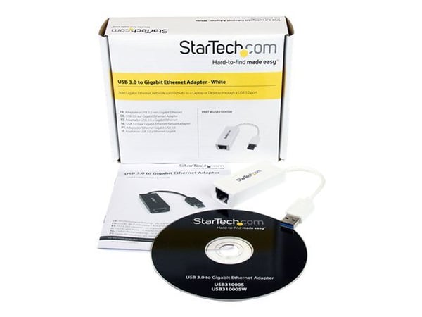 Startech USB 3.0 to Gigabit Ethernet Network Adapter - 10/100/1000 NIC - USB to RJ45 LAN Adapter for PC Laptop or MacBook (USB31000SW) - Nettverksa...
