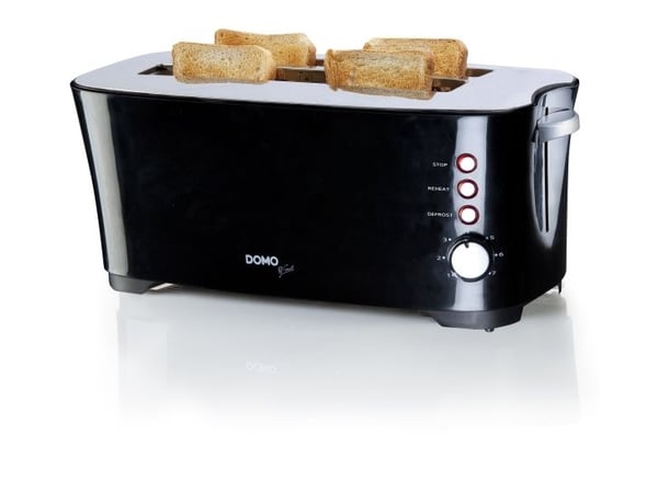 Domo DO961T, 4 skivor, Svart, Plast, 1350 W, 447 mm, 225 mm