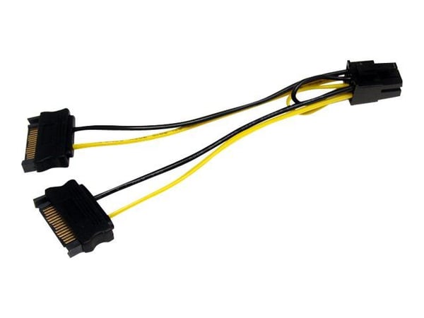 StarTech 6in SATA Power to 6 Pin PCI Express Video Card Power Cable Adapter - SATA to 6 pin PCIe power - Strømkabel - SATA-strøm (hann) til 6-pins ...
