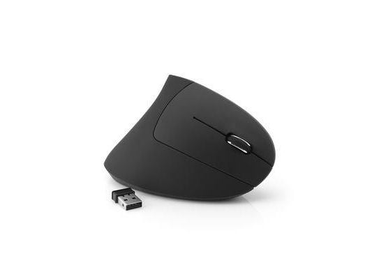 MediaRange - Vertikal mus - ergonomisk - høyrehendt - optisk - 6 knapper - trådløs - 2.4 GHz - USB trådløs mottaker - svart