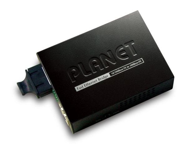 PLANET FT-802S15 - Fibermedieomformer - 100Mb LAN - 10Base-T, 100Base-FX, 100Base-TX - RJ-45 / SC-enkeltmodus - opp til 15 km - 1310 nm