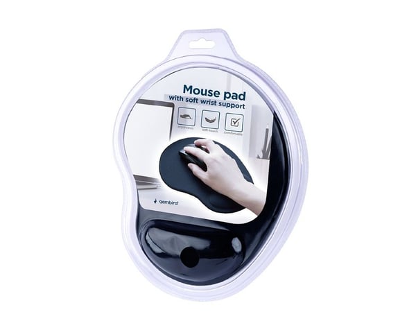 Gembird MP-ERGO-01 - Musematte med håndleddsstøtte - svart