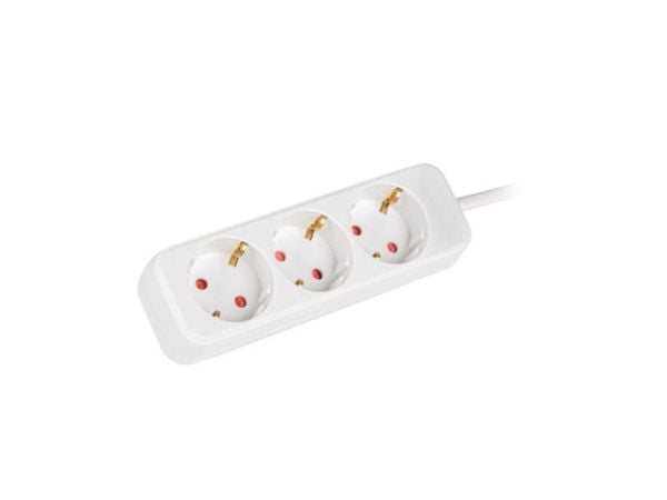 Lanberg - Flerkoplingslist - 2500 watt - inngang: power CEE 7/7 - utgangskontakter: 3 (power CEE 7/3) - 1.5 m kabel - hvit