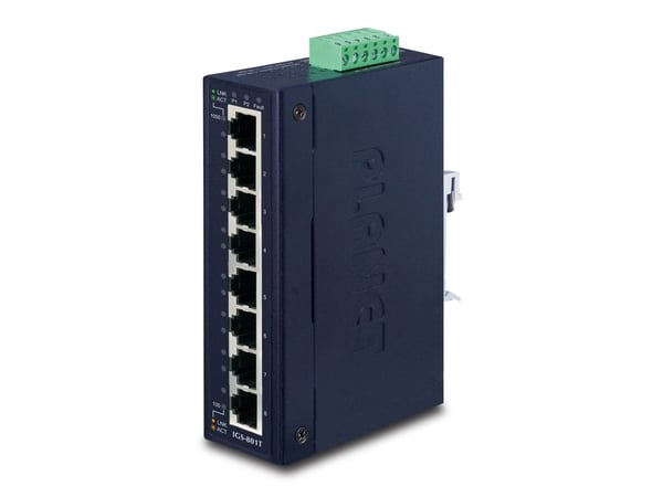 PLANET IGS-801T - Switch - 8 x 10/100/1000 - DIN-skinnemonterbar