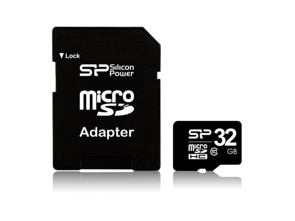 SILICON POWER - Flashminnekort (microSDHC til SD-adapter inkludert) - 32 GB - Class 10 - microSDHC