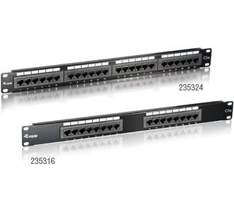 Equip 235316, RJ-45, Gull, Cat5e, Sort, Rackmontering, 1U